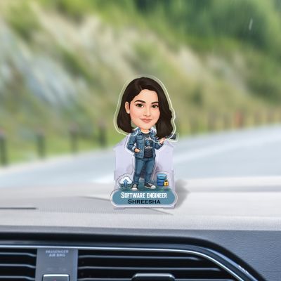 Personalized Software Engineer Bobblehead Caricature  Custom with Name Battery Powered Shaking Head Feature  Unique IT Professional Desk Decor & Office Gift for Coders & Developers